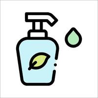 A bottle of hand sanitizer with a leaf on it vector