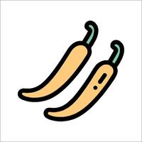 Two peppers on a white background vector