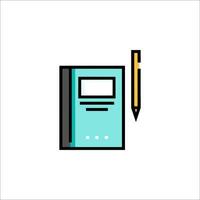A book and pencil icon on a white background vector