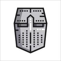 A knight helmet icon in a flat style vector