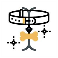 A dog collar with a bone and a leash vector