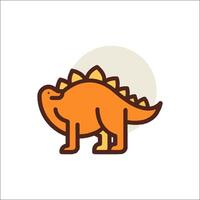 A dinosaur icon with a white background vector