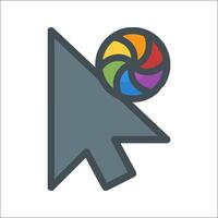 A colorful mouse with a rainbow ball on it vector