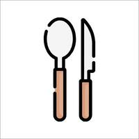 A knife and fork icon on a white background vector
