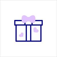 A purple gift box with hearts on it vector