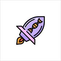 A rocket with a dna molecule on it vector