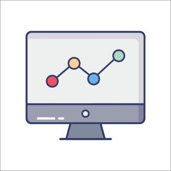 un computadora monitor con un grafico en eso vector