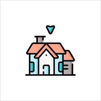 A house with a heart on top and a heart on the roof vector