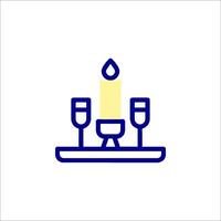 A candle and wine glass icon vector