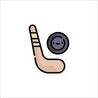 A hockey stick and puck icon on a white background vector