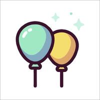 Two balloons with stars on them vector