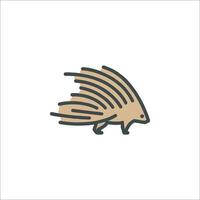 An illustration of a hedgehog vector