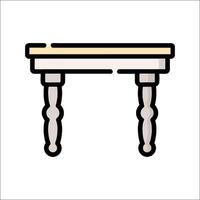 A table with a wooden top and legs vector