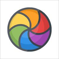 A colorful wheel icon with a white background vector