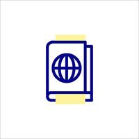 A globe icon on a book vector