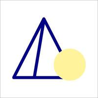 A triangle with a ball in the middle vector