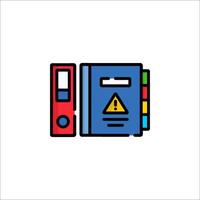 A folder with a warning sign on it vector