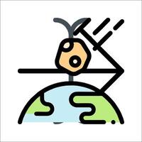 A globe with a satellite on top of it vector