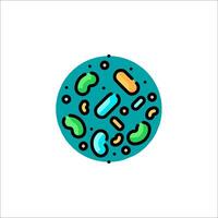 A colorful icon of bacteria and viruses vector