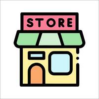 A store icon with a sign that says store vector