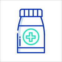 A bottle of medicine with a cross on it vector