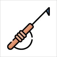 A fishing rod with a hook on it vector