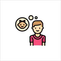 A man is thinking about a baby and a thought bubble vector