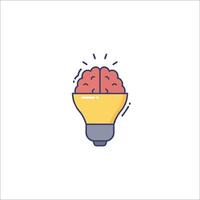 A light bulb with a brain inside it vector