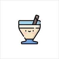 A cartoon drink with a straw and a smile vector