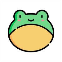A cartoon frog with a smile on its face vector