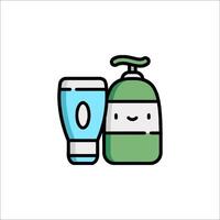 A bottle of toothpaste and a toothbrush vector