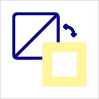 A square and a rectangle with a blue line vector