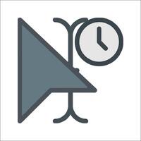 A clock and arrow icon on a white background vector