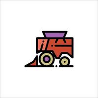 A red and purple tractor icon on a white background vector