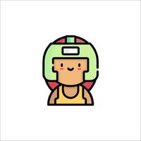 A cartoon character wearing a helmet vector