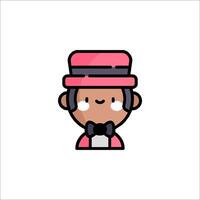 A cartoon character wearing a pink hat and bow tie vector