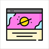 A web page with a yellow sun and a pink background vector