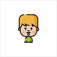 A boy with a tongue sticking out illustration vector
