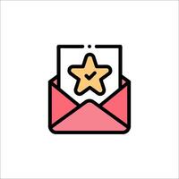A star icon in an envelope with a check mark vector
