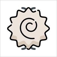 A cookie with a spiral on it vector