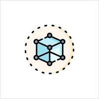 A cube with a dot on it vector