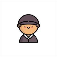A man in a hat and a tie icon vector