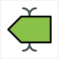 A green arrow pointing to the right vector