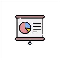 A presentation board with a pie chart on it vector