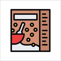 A box with a bowl of cereal and a spoon vector
