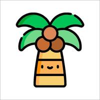 A cartoon palm tree with a face and a coconut vector