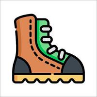 A shoe icon with a green and brown boot vector