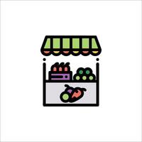 A fruit and vegetable stand icon on a white background vector