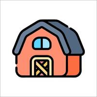 A small house with a door and a window vector