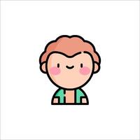 A cartoon character with a pink hair and green shirt vector